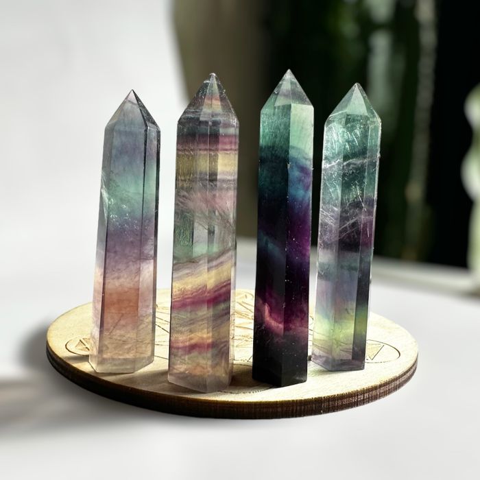 Mini Rainbow Fluorite Tower (нарийхан)