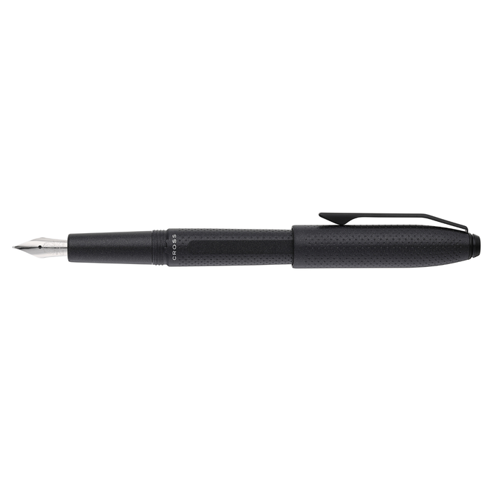 Prism Obsidian Black Resin with Polished Chrome Stainless Steel Medium Nib Fountain Pen