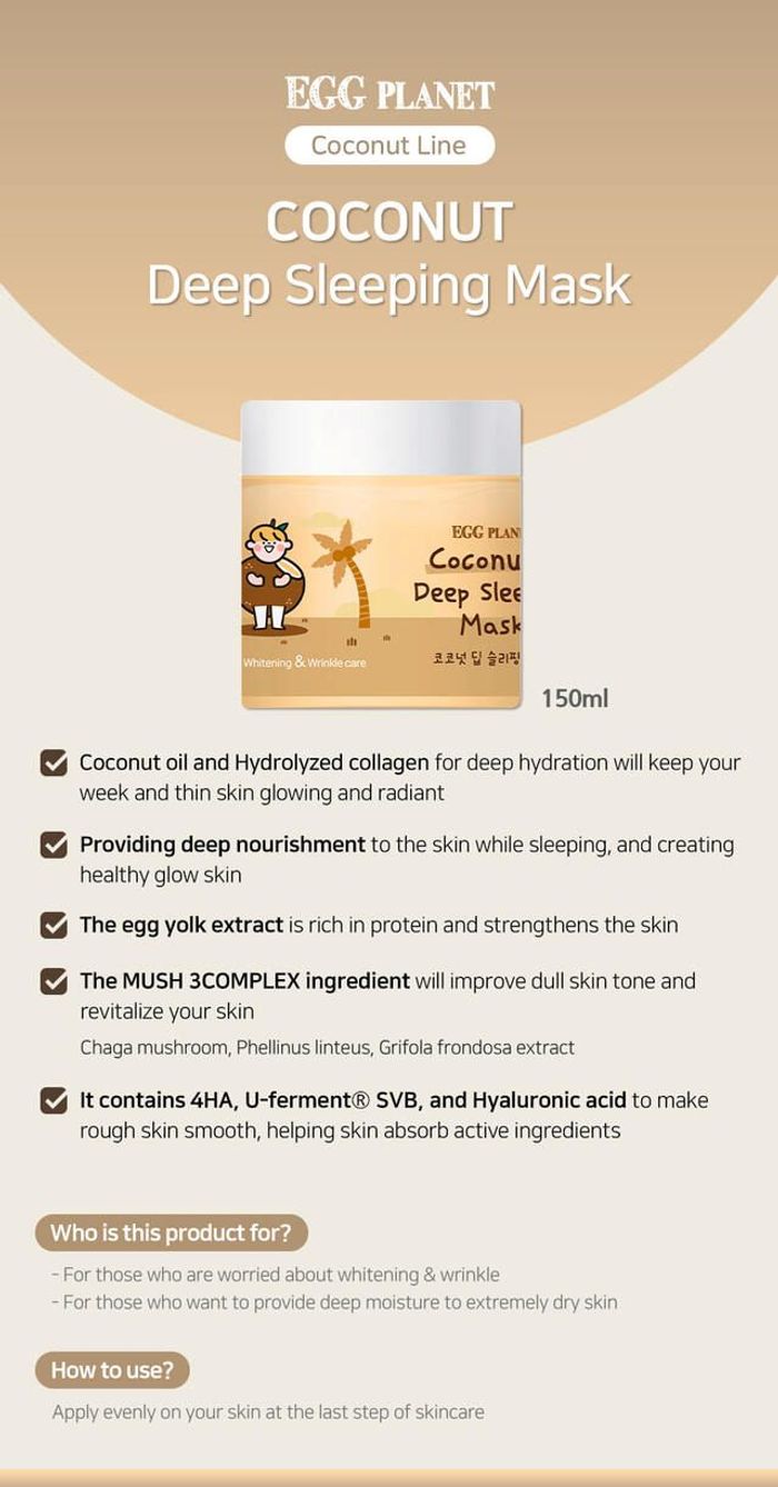 Egg Planet Coconut Deep Sleeping Mask