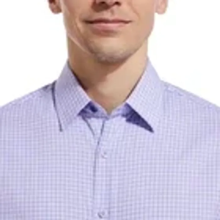 Duchamp Men's Slim Fit Cotton Stretch Shirt, Light Purple, XXL