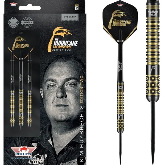 BULL'S Kim Huybrechts Darts - Steel Tip - 90% - Black E2