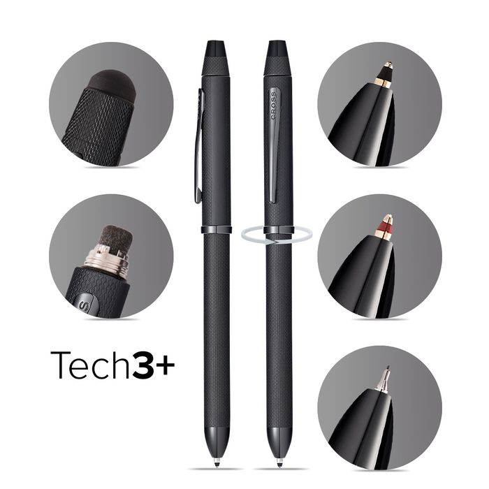 Tech3+™ Brushed Black PVD Multifunction Pen