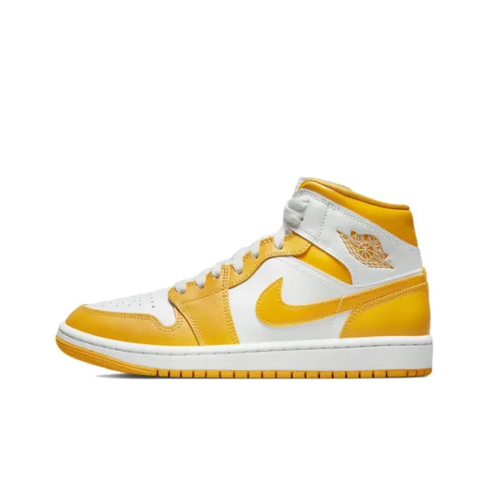 Jordan 1 Mid White University Gold Women's