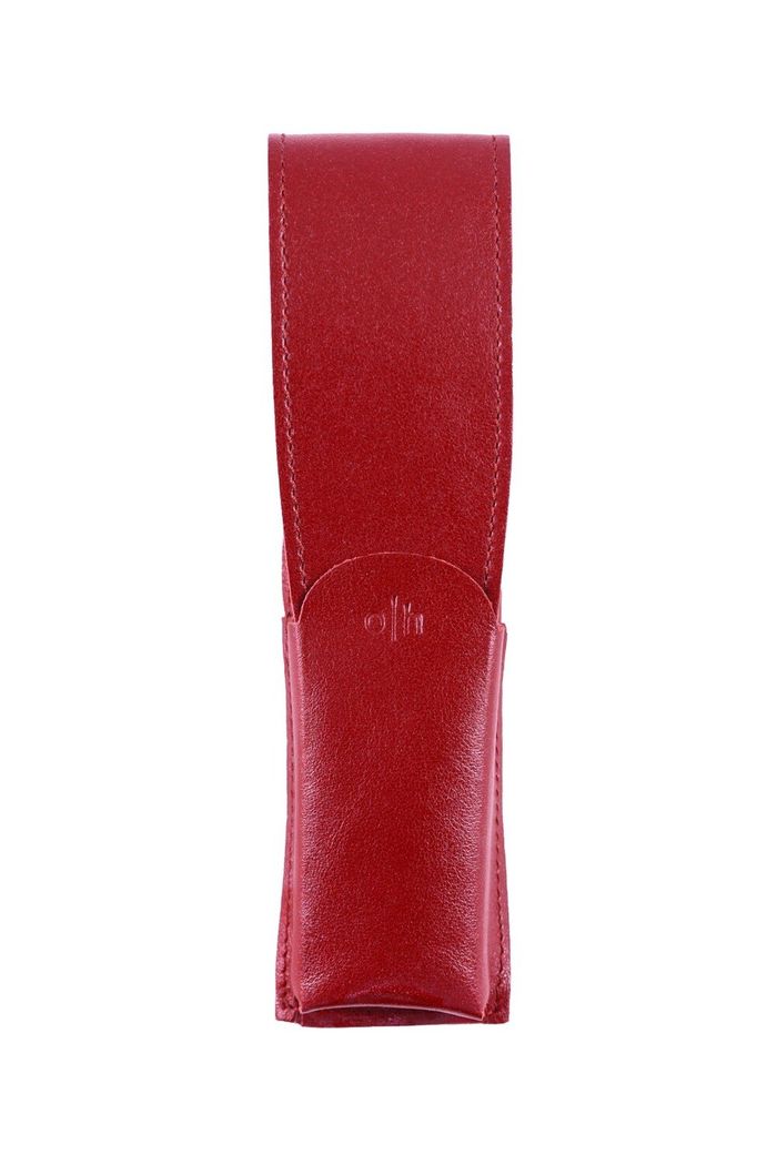 Otto-Hutt Leather pouch Red for 2 writing instruments
