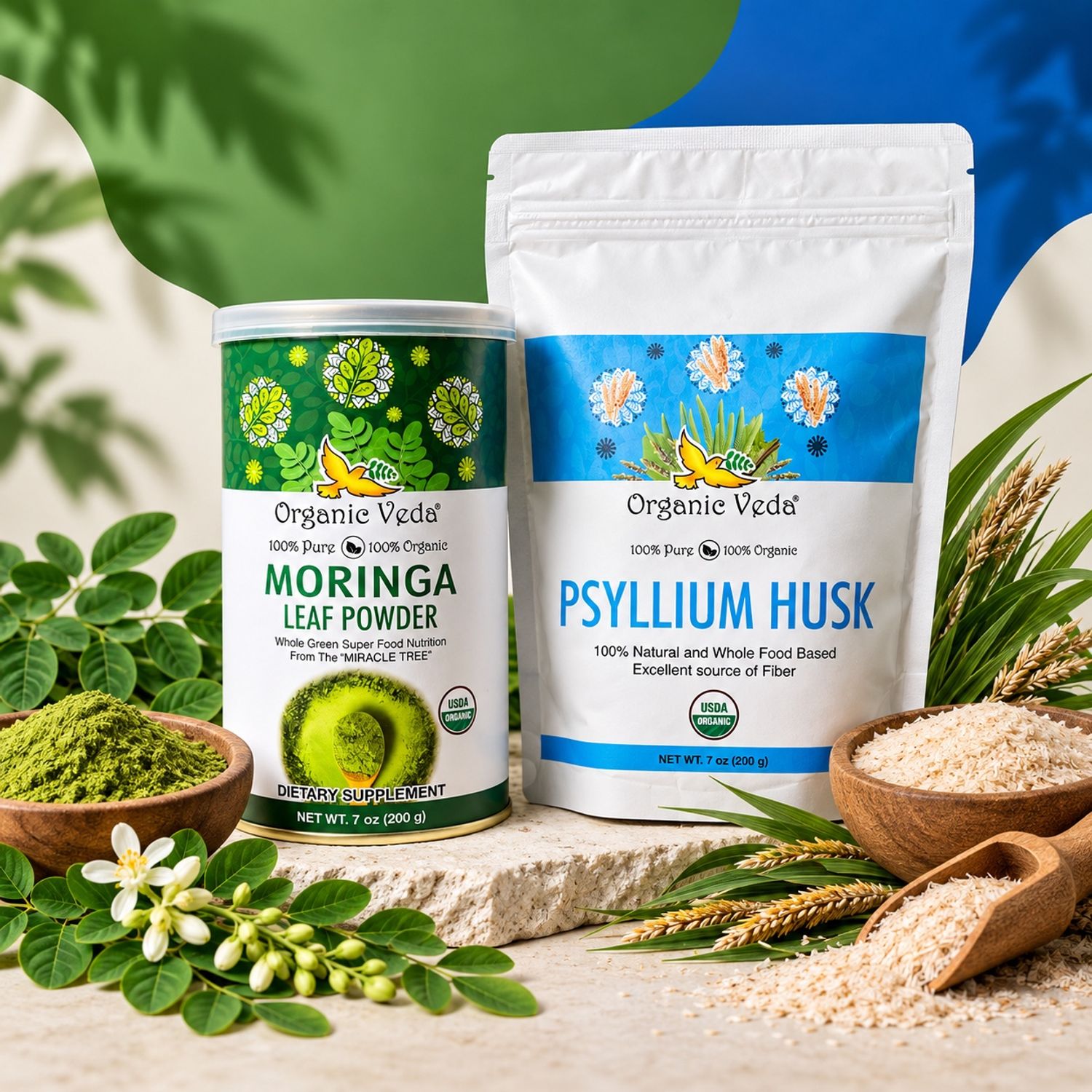 Organic Veda Moringa Nutrition & Fiber Balance Bundle