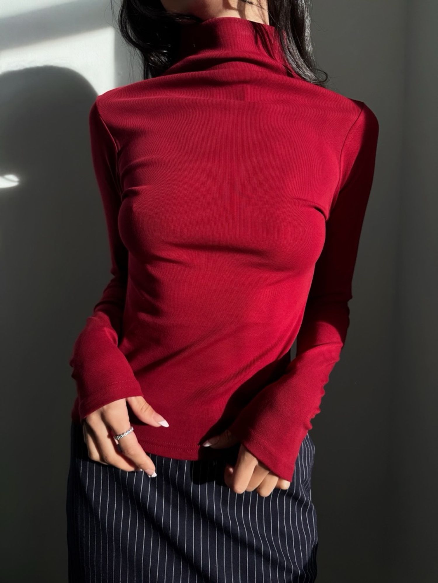 Turtleneck long sleeve top