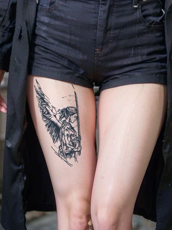 Angel with Sword Tattoo