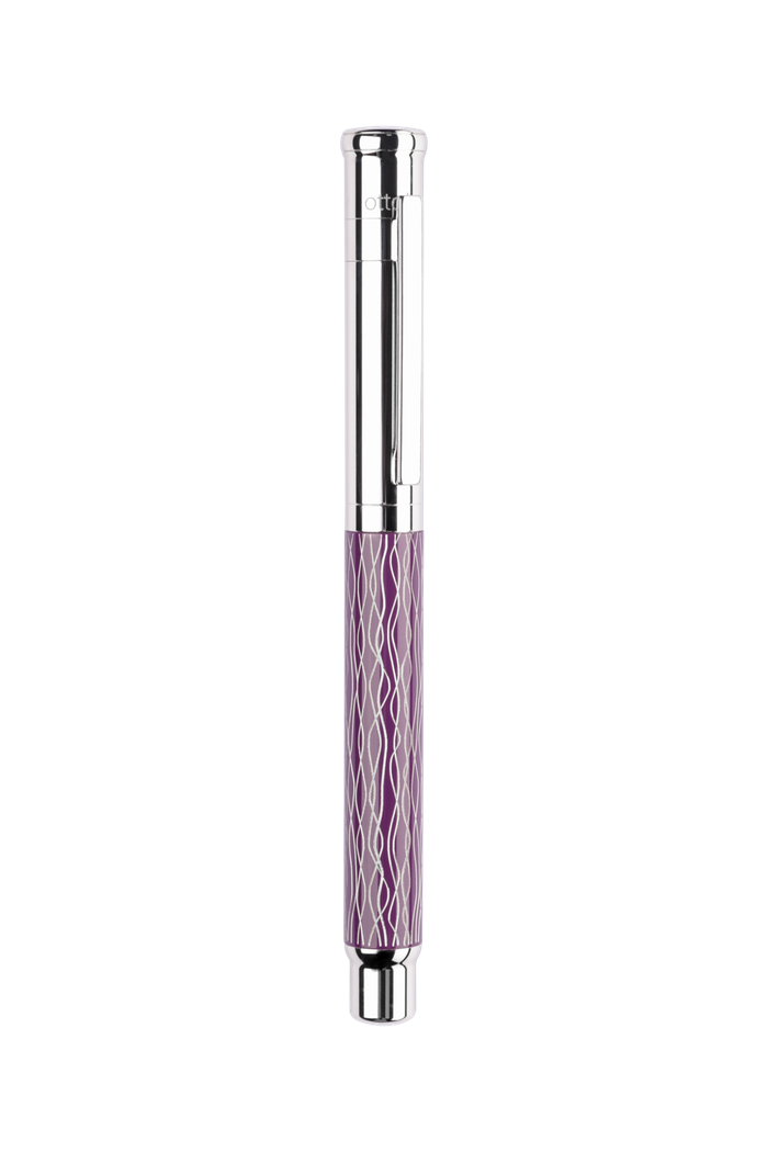 Otto-Hutt Design 04 Rollerball Shaft Guilloche Purple Platinum