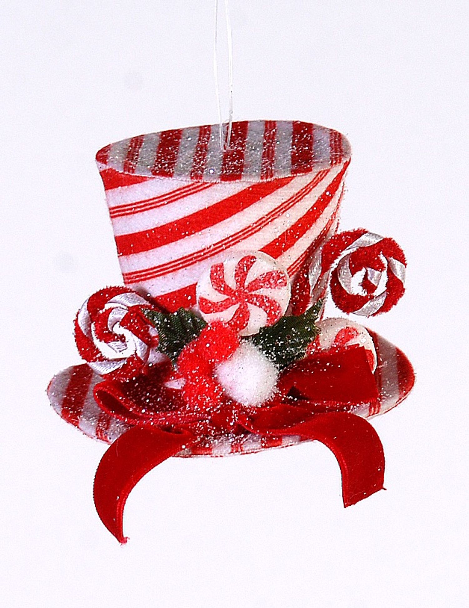Fabric velver red/white hat