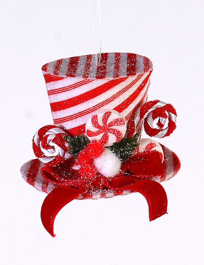 Fabric velver red/white hat