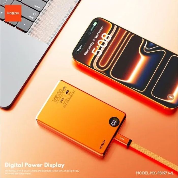 Moxom PB197 Утасгүй Цэнэглэх Соронзон Power Bank (10000 mAh)