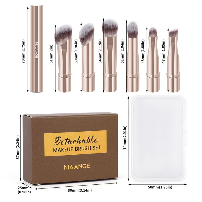 Detachable eye makeup brush kit