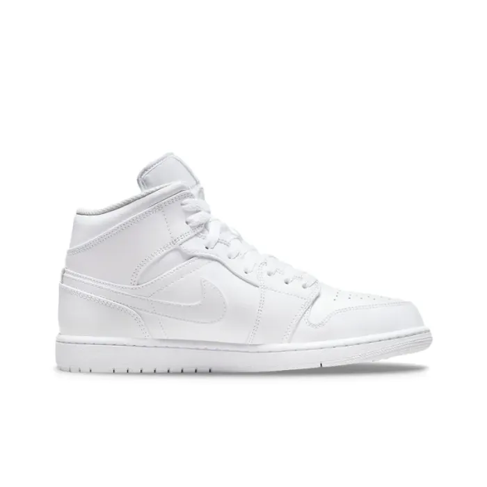 Jordan 1 Mid Triple White