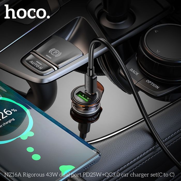 Hoco NZ16A (43 Ватт) Хос Оролттой Машины Түргэн Цэнэглэгч (C - C)