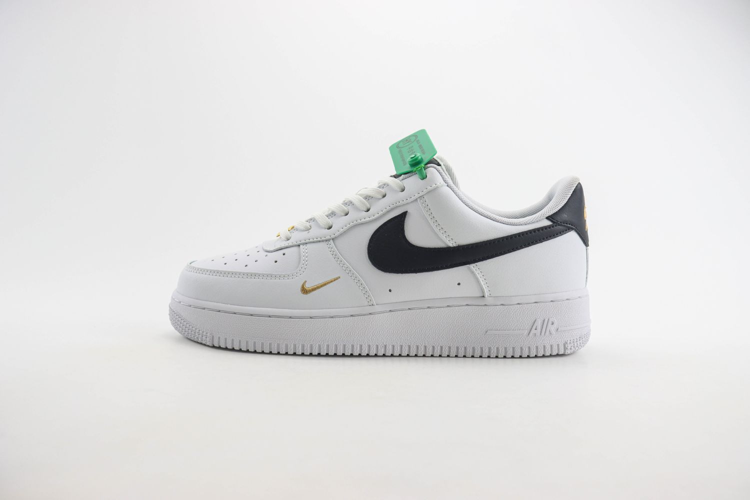 Nike Air Force 1 Low '07 Essential White Black Gold Mini Swoosh W