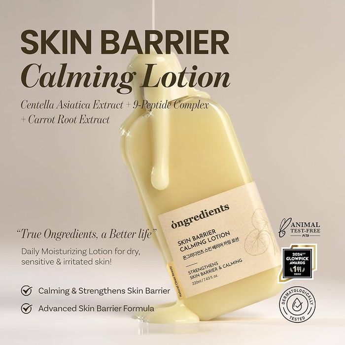 Ongredients skin barrier calming lotion