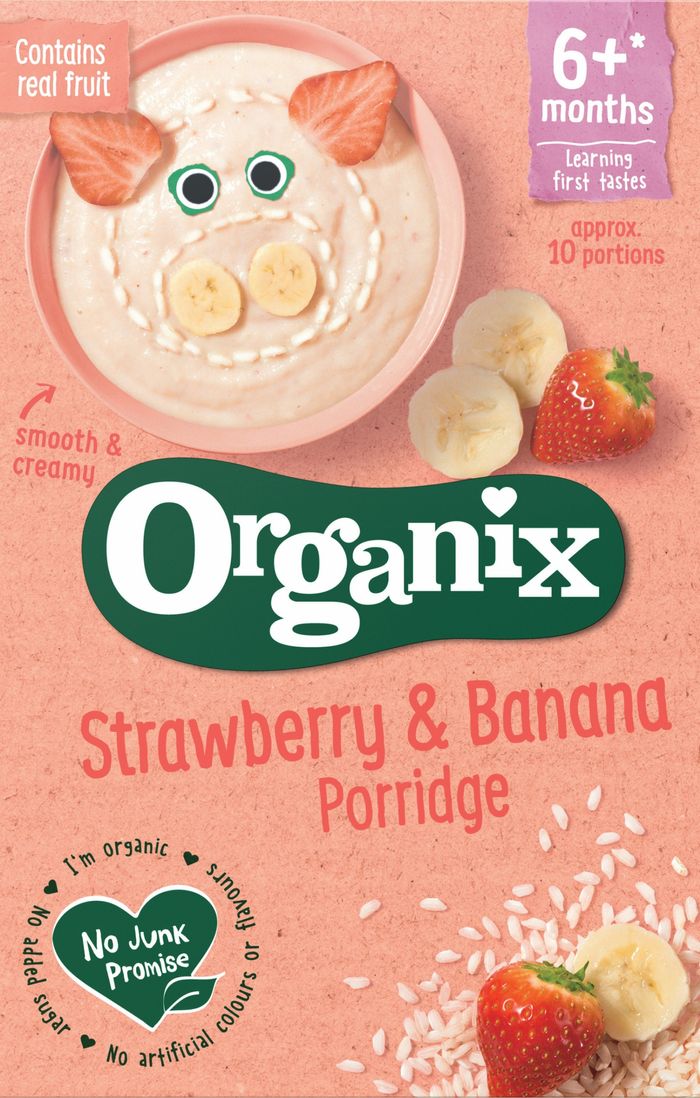 Strawberry & Banana Porridge / Гүзээлзгэнэ гадилтай кааш 120 гр