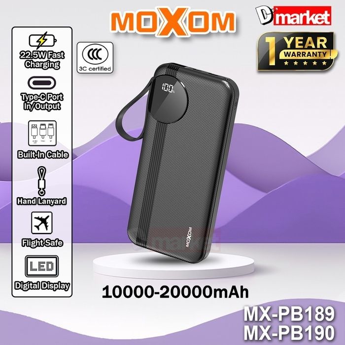 Moxom PB190 3-Порттой Зөөврийн Цэнэглэгч (20,000 mAh)
