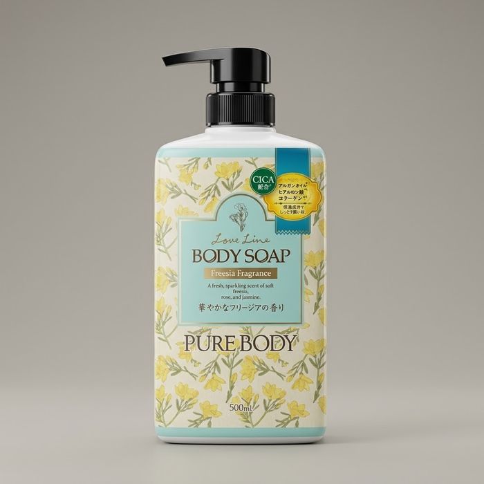 Loveline Pure Body биеийн шингэн саван, цэцгэн (фрезиа) үнэртэй