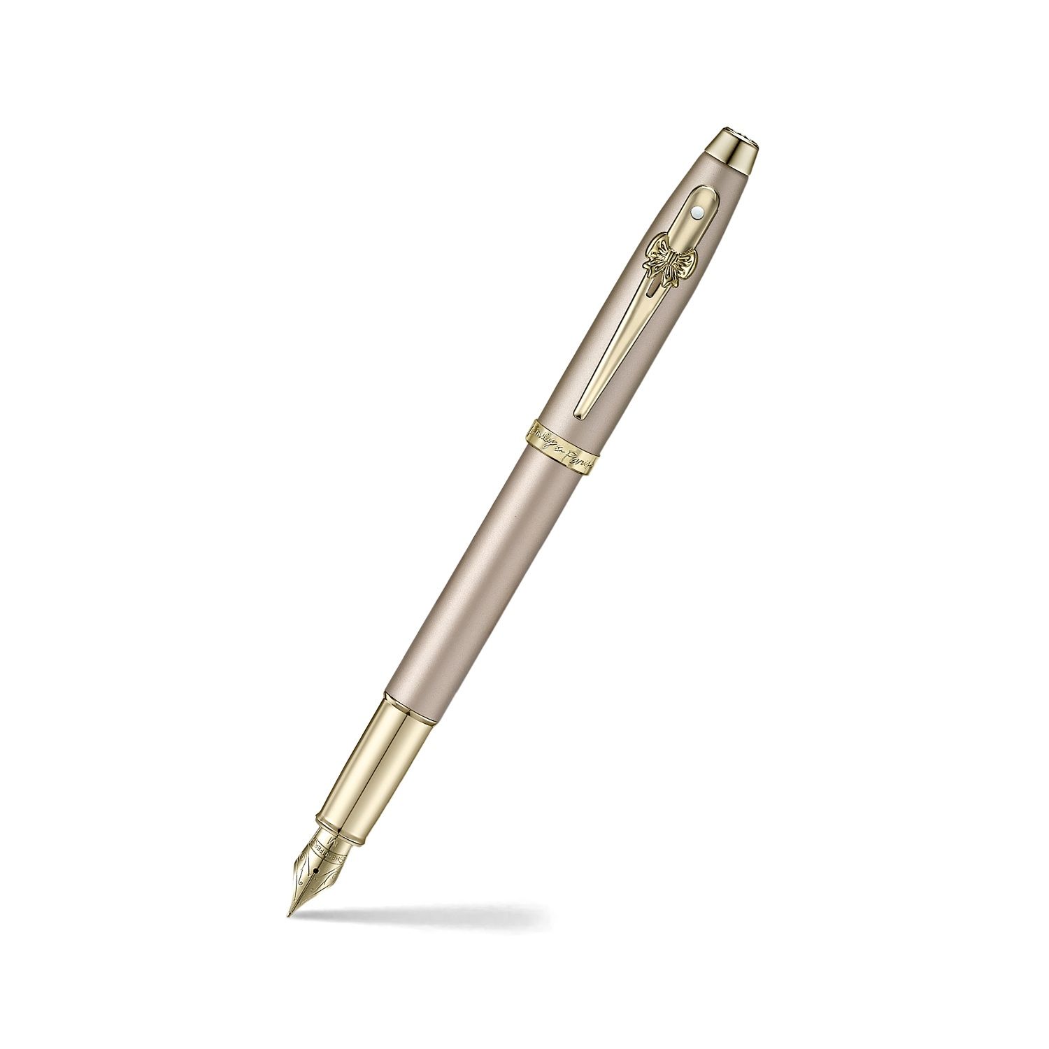 PEN SHEAFFER EIP 100 E9377 CHAMPAGNE GOLD FINISH BODY AND TRIMS WITH BOW EMBLEM MEDIUM FP