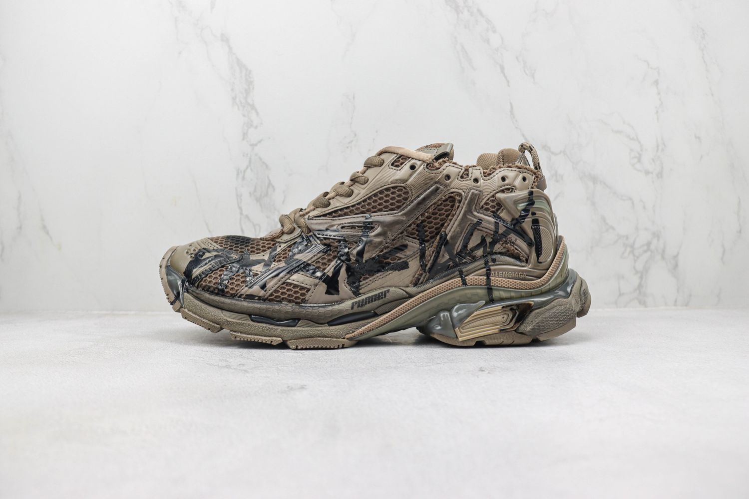 Balenciaga Runner Brown graffiti Replica