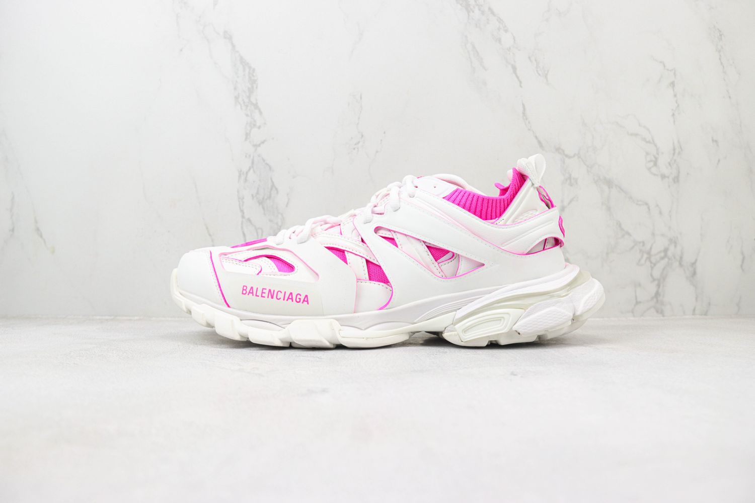 Balenciaga Wmns Track Sneaker 'White Fluo Pink'