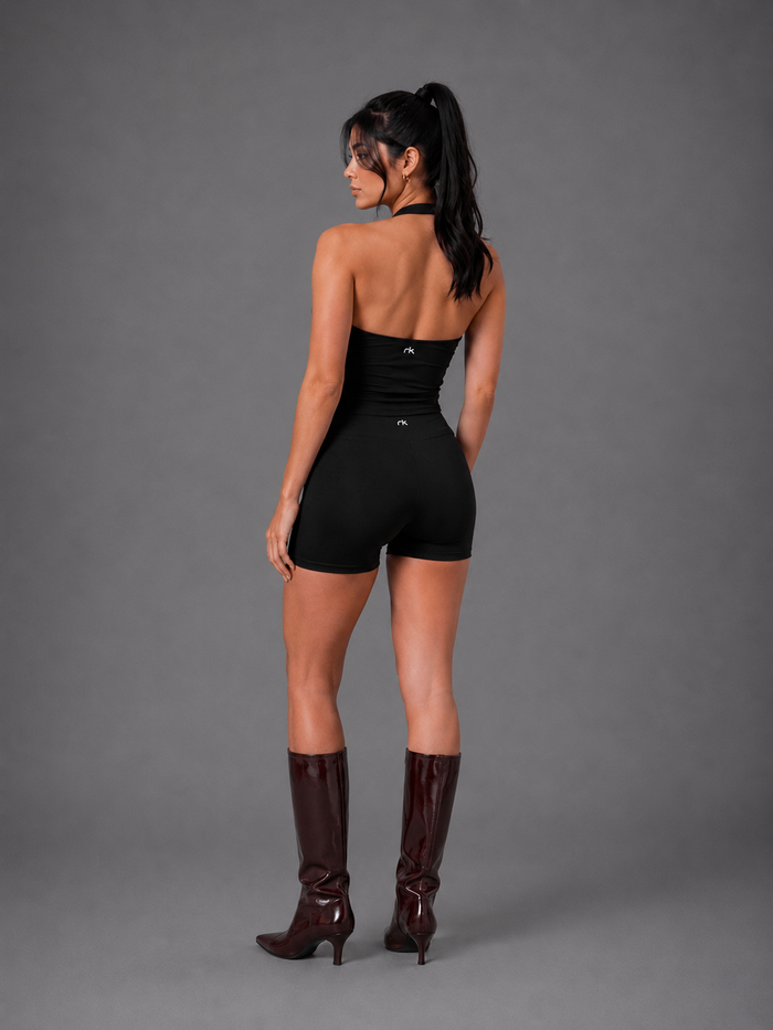 Komi V neckline Halter Tank in Black