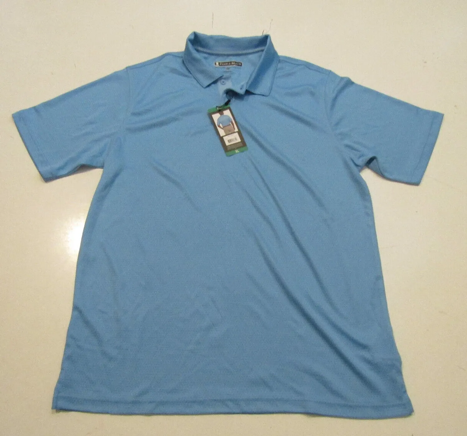 PEBBLE BEACH Performance Polo Blue White Dot Shirt, Size XL