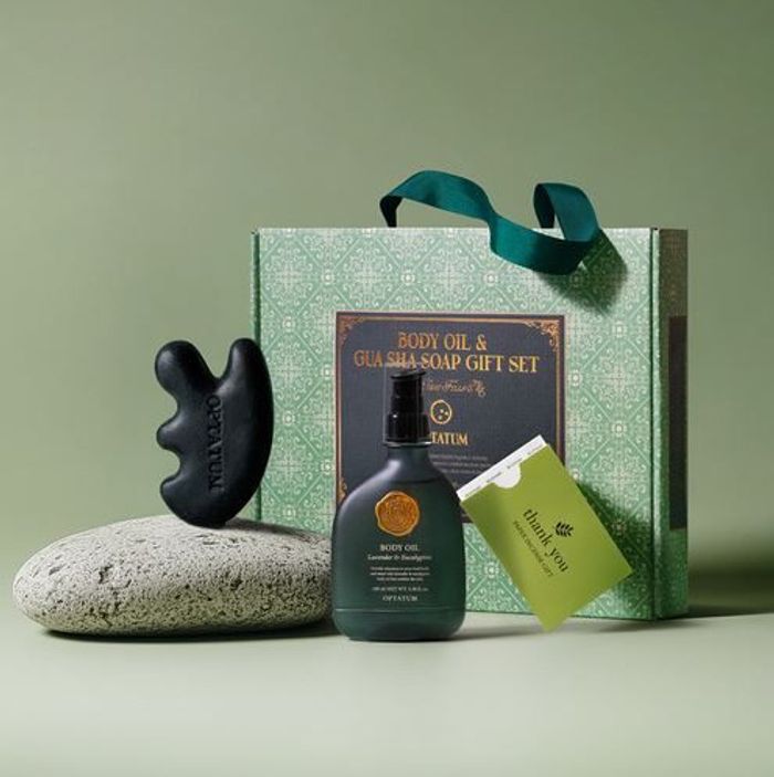 Lavender & Eucalyptus  Body Oil & Gua Sha Soap Gift SET