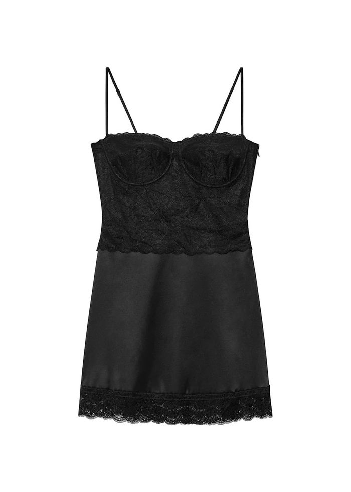 ANGEL DREAM SLIP DRESS - BLACK