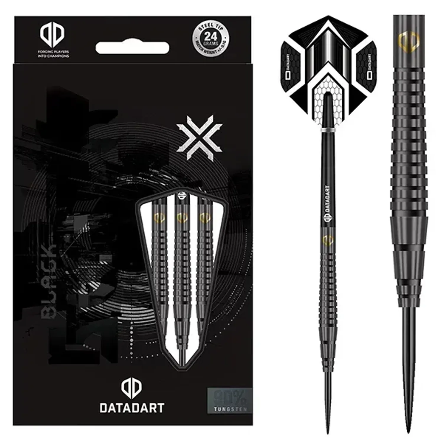 DATADART Black Ringed Darts - Steel Tip