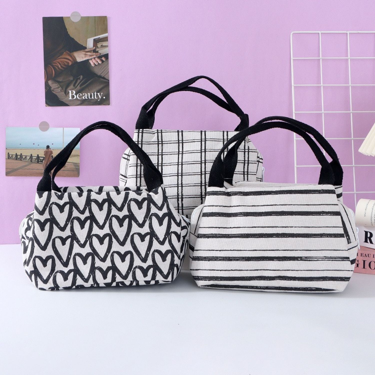 All-Match Sketch Pattern Lunch Bag