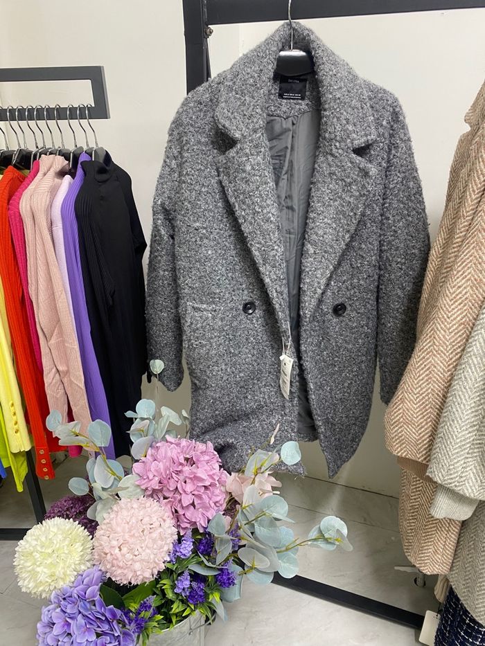 STR faux sheer oversized coat