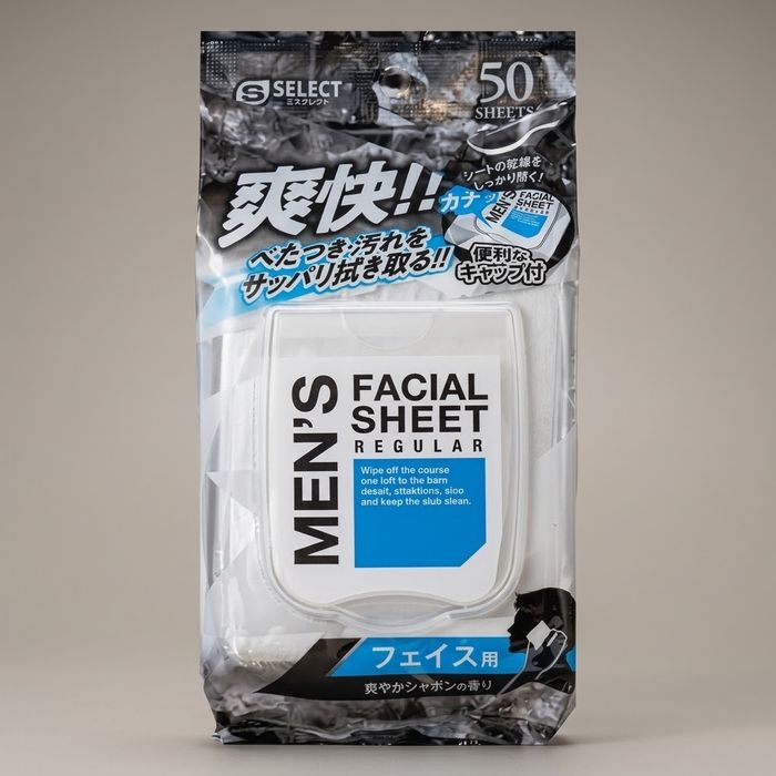 S-Select эрэгтэй нүүрний салфетка, энгийн, 50 ширхэг