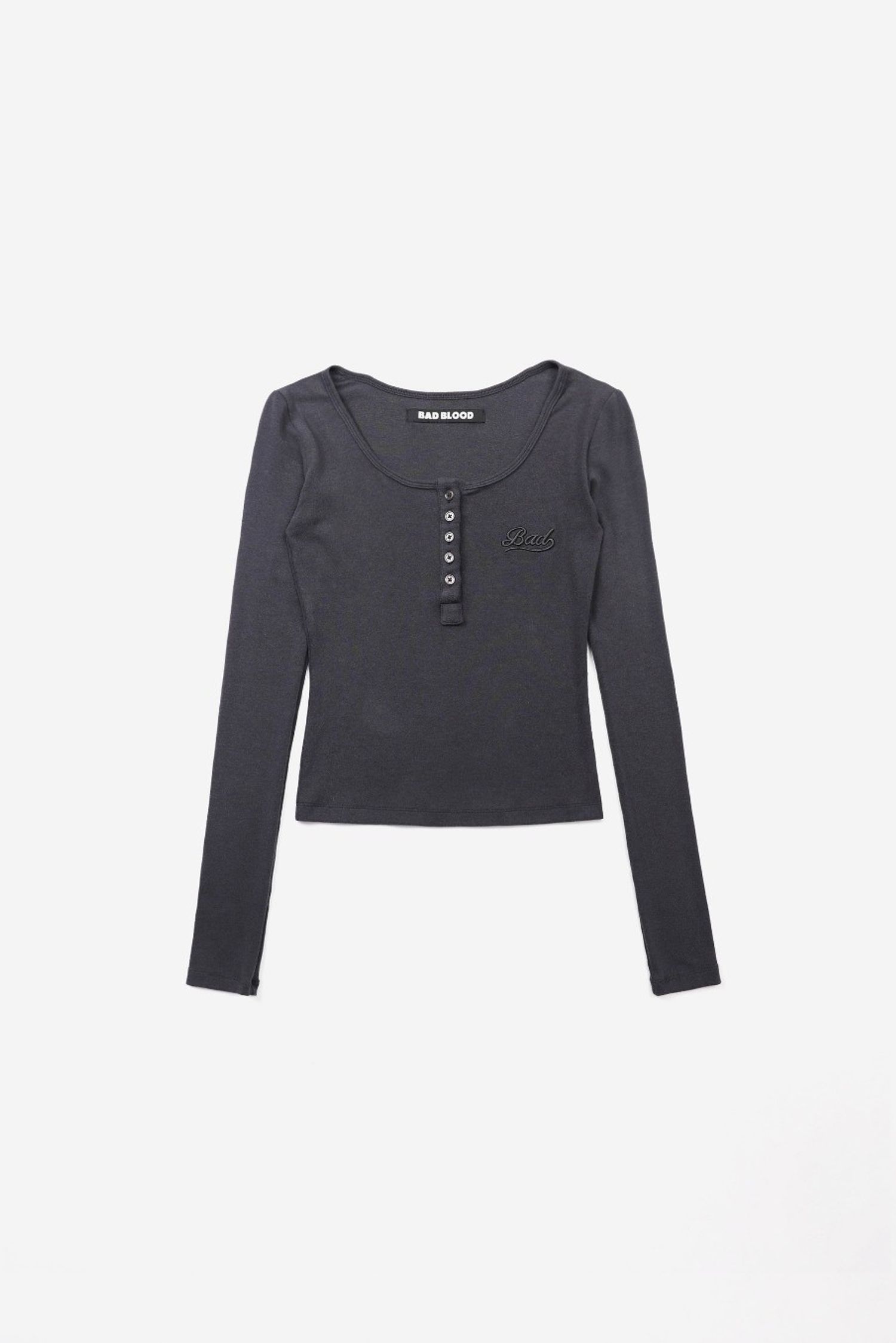  Beyond Soft Henley Neck Long Sleeve - Charcoal