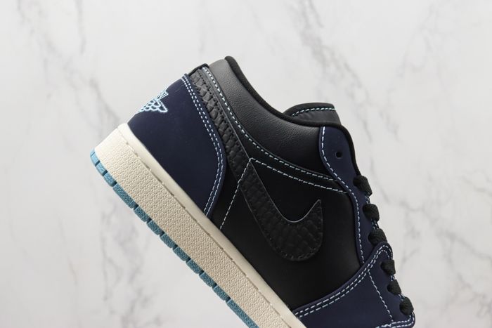 Jordan 1 Low SE Black Dark Obsidian Snakeskin (Women's)