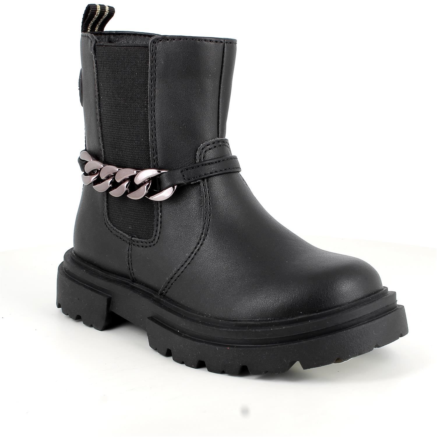 PRIMIGI: Охидын Хар Ankle Boots — Зүрхэн Чимэглэлтэй