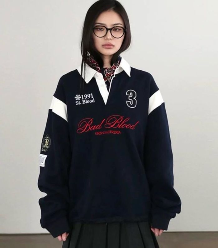 BADBLOOD RETRO POLO SWEATER (хөх)