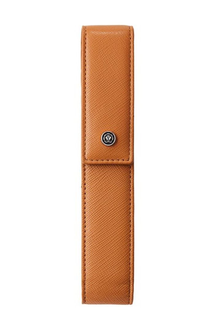 Mocha Leather Magnetic Single Pen Case Gift Bundle