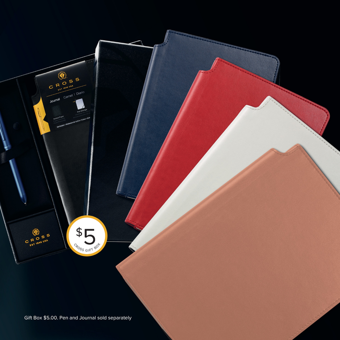 Cross Midnight Blue, Medium, Lined Journal + Empty Pen Slot Gift Set Bundle