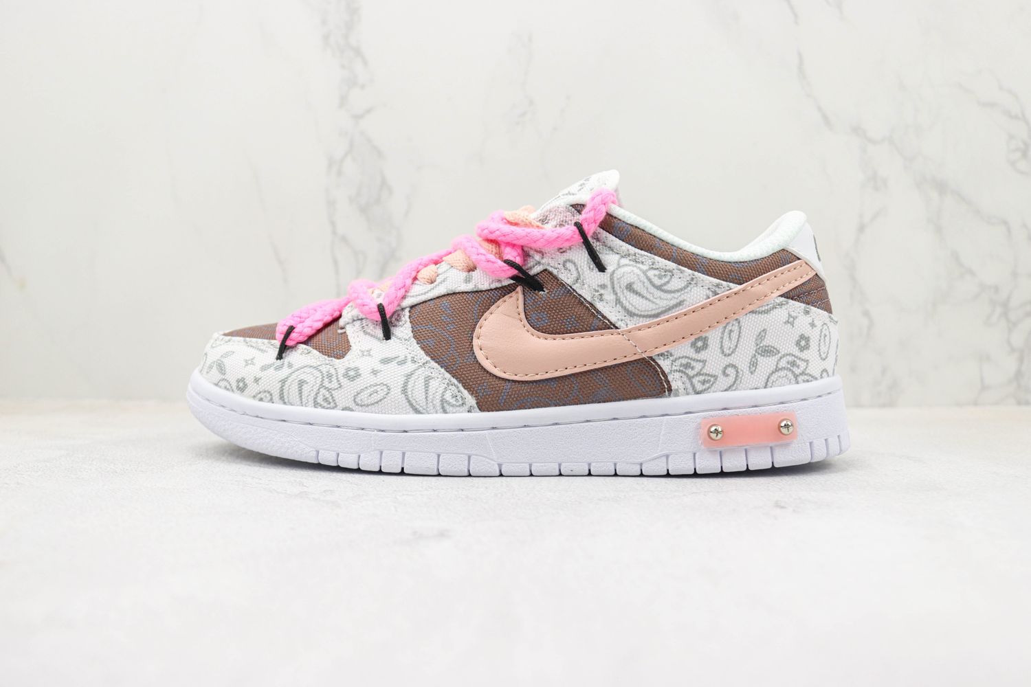 Nike Dunk Low Pink White Paisley 