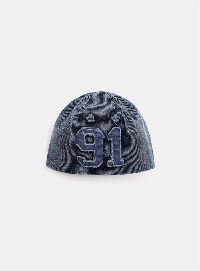 Rusty Denim Beanie - Blue