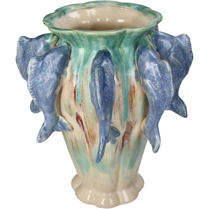 Загасны хээтэй чулуун ваар 22.5x22.5x31.5c