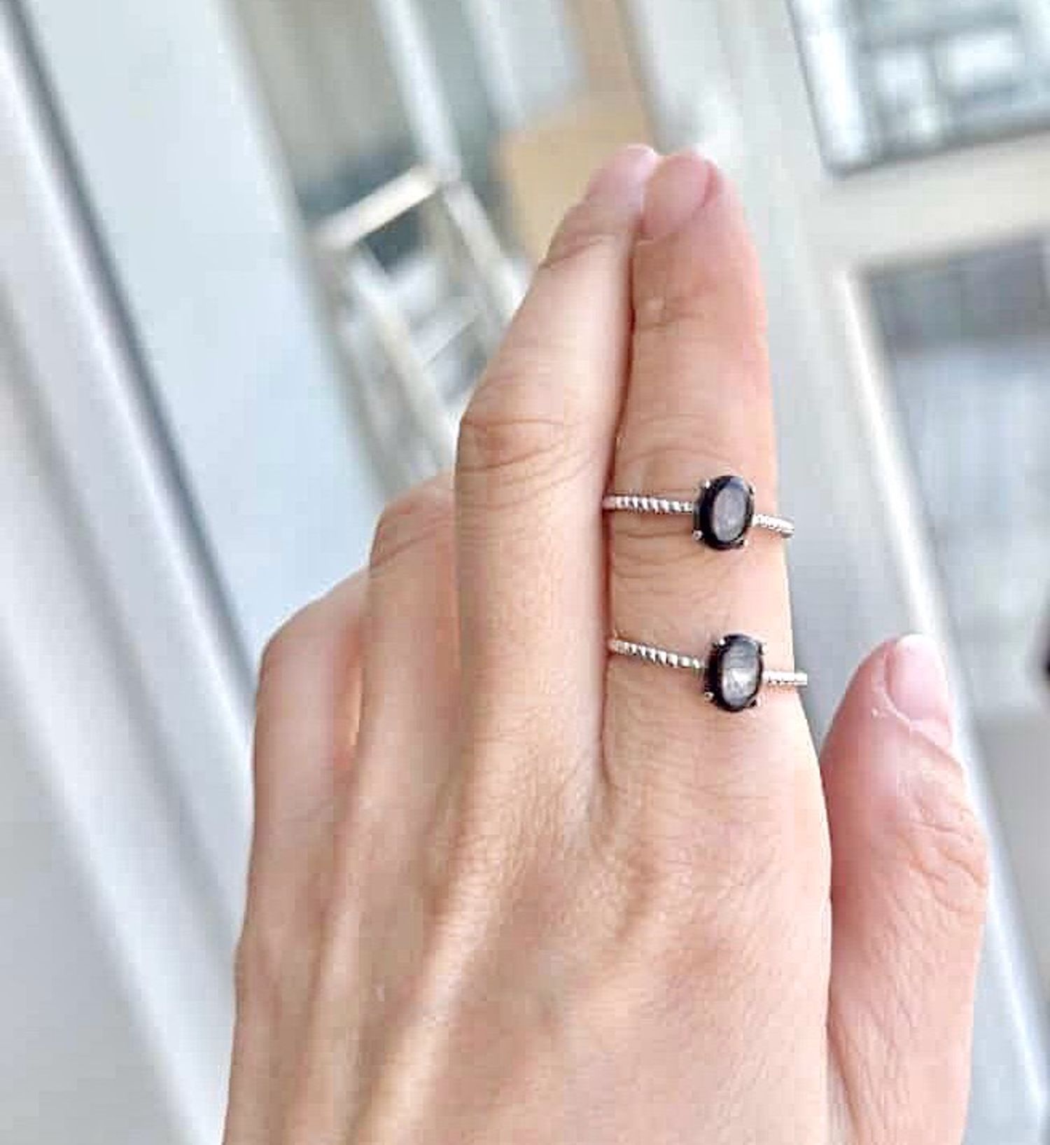 “Sparkle” алтан обсидиан бөгж