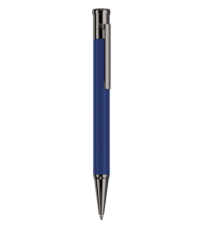 Otto-Hutt Design 04 Ballpoint pen - barrel cornflower blue shiny lacquered, cap and fittings ruthenium plated