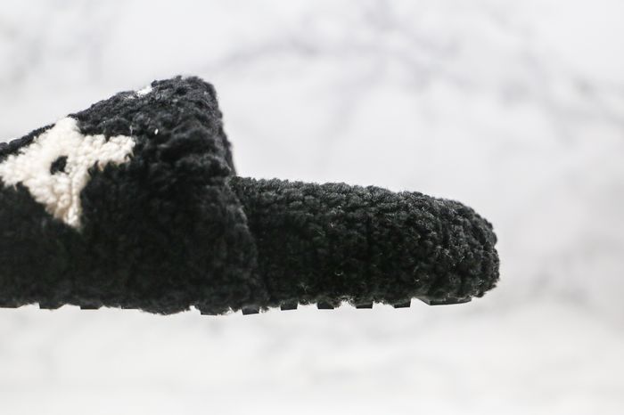 Louis Vuitton  Shearling Monogram Giant Paseo Flat Comfort Mule  Black