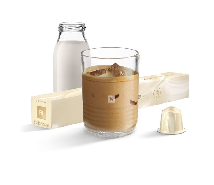 Iced coconut vanilla flavored coffee