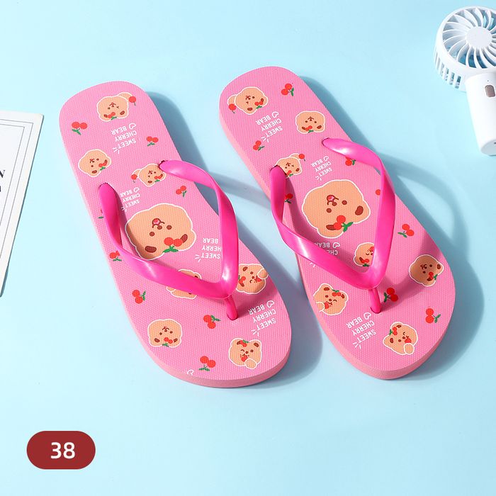 Cherry Bear Series Ladies Flip Flops (Pink 38)