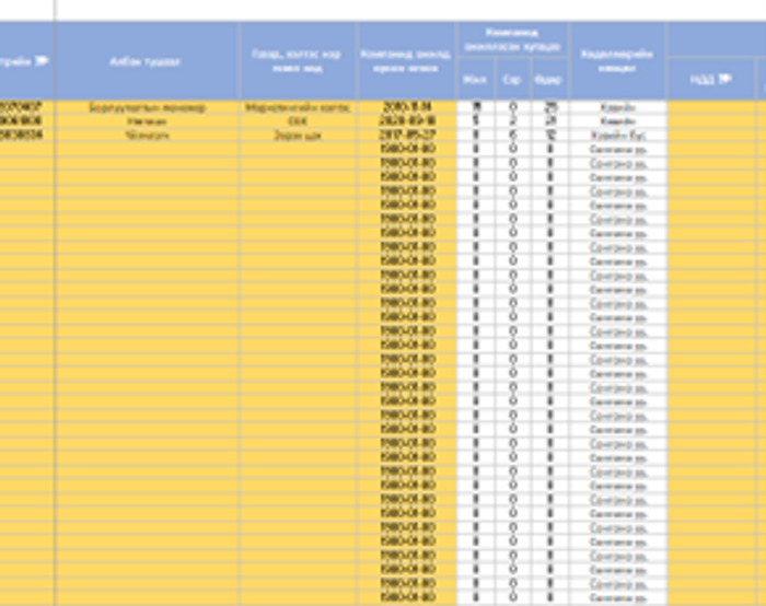 Ээлжийн амралтын хуваарь