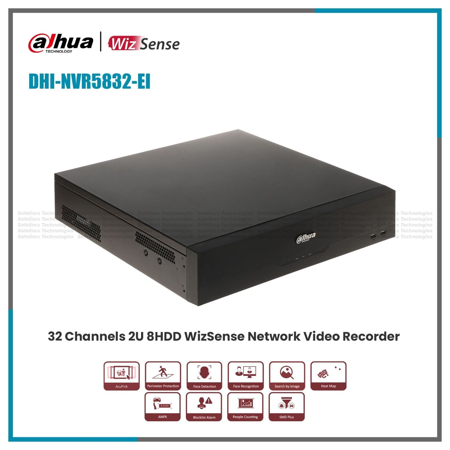 32ch high-performance WizSense NVR, designed for large-scale surveillance systems with advanced (AI) functions.